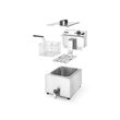 Friteuza electrica profesionala, Hendi Mastercook cu robinet scurgere ulei, Inox, 8 lt, 3500 W, temperatura reglabila pana la 195 gr C, termostat, 515x300x(H)345 mm