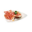 Set 6 vase aperitive triunghiular, portelan alb termorezistent 600 gr C, Hendi, 10 x 20 x 2.5 cm