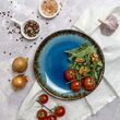 Farfurie Fine Dine, colectia Lazur, diametru 207 mm, portelan decorat manual