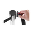 Stalp de delimitare, acces sau ghidare cu banda retractabila neagra, finisaj tip oglinda Hendi, Inox, diametru baza 360 mm, inaltime stalp 1010 mm