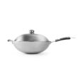 Tigaie Wok profesionala, cu capac, 360x inaltime 180 mm, inox, Hendi, potrivit si pt inductie