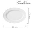 Platou oval Fine Dine Bianco, portelan, alb, 390x270 mm