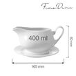 Sosiera Fine Dine, Bianco, Alb, portelan vitrificat, rezistenta la temeperaturi de pana la 180 C, 400 ml