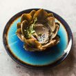 Farfurie Fine Dine, colectia Lazur, diametru 207 mm, portelan decorat manual