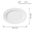 Platou oval Fine Dine Bianco, portelan, alb, 210x140 mm