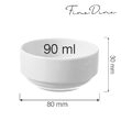 Bol stocabil Fine Dine Bianco 90 ml, diametru 80 mm, portelan, Alb