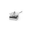 Tigaie Wok profesionala, cu capac, 360x inaltime 180 mm, inox, Hendi, potrivit si pt inductie