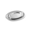 Tava servire cafea si aperitive, din inox, ovala, 28.5 x 22 cm, Hendi