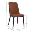 Scaun din piele cu picioare metalice