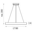 Pendul LED Grace 58 cm, negru - ACB Iluminacion