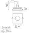Spot fix incastrat Fotsy, 1xGU10, patrat, IP54 - ACB Iluminacion