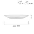 Farfurie eleganta Fine Dine, Bianco, Alb, portelan vitrificat, rezistenta la temeperaturi de pana la 180 C, diametru 300 mm