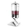 Dispenser profesional pentru suc 5 litri, sistem racire cu cuburi gheata, corp inox, cuva policarbonat, robinet anti-picurare, Hendi, 28x22x(H)51 cm
