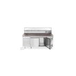Masa pizza profesionala, cu 2 usi 7 sertare 280 L inox, ARKTIC by Hendi interval temperatura -2/+8 gr C 250 W 2020x800x(H)875 mm
