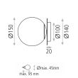 Aplica interior Opal/ Matt Antique Gold, LED E27 1x15W, IP44 CL.II - ACB Iluminacion