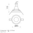 Spot fix incastrat Nork, 1xGU10, rotund, IP65 - ACB Iluminacion