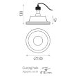 Spot fix incastrat Yota, 1xGU10, alb, rotund, IP20 - ACB Iluminacion