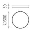 Plafoniera LED London 60 cm, neagra - ACB Iluminacion