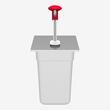Dispenser sos roșii/ketchup, standard, roșu, din inox 5.25L KD-002-1/4, Kalando