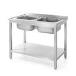 Spalator cu 2 cuve cu polita inferioara, pregatit pentru asamblare Hendi, 1000x700x(H)850 mm