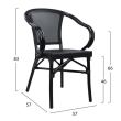 Scaun aluminiu Bamboo Look negru