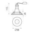 Spot fix incastrat Antea, 1xGU10, alb, rotund, IP20 - ACB Iluminacion