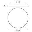 Plafoniera LED Lisboa 80 cm, alba - ACB Iluminacion