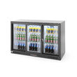 Vitrina frigorifica de prezentare 3 usi glisante interval temperatura 2/10?C, 300 W, corp inox, ARKTIC by Hendi, 1335x500x(h)900 mm 338 Litri, Clasa energetica E