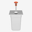 Dispenser sos roșii/ketchup, standard, roșu, din inox 5.25L KD-002-1/4, Kalando