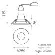Spot fix incastrat Lou, 1xGU10, rotund, IP20 - ACB Iluminacion