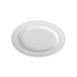 Platou oval, 29x20 cm, portelan alb cu margini intarite, Hendi, gama SATURN
