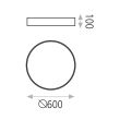 Plafoniera LED Isia 60 cm, aurie, dimabil, telecomanda, bluetooth - ACB Iluminacion