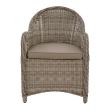 Scaun aluminiu cu manere Rattan