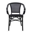 Scaun aluminiu Bamboo Look negru
