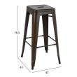 Scaun de bar metalic Melita Rusty