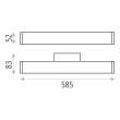 Bagheta LED Ura, 19W, alb-crom-opal, 60cm - ACB Iluminacion