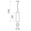 Pendul LED Studio, 8W, aluminiu - ACB Iluminacion