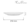 Farfurie Fine Dine, Bianco, Alb, portelan vitrificat, rezistenta la temeperaturi de pana la 180 C, diametru 210 mm