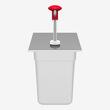 Dispenser sos roșii/ketchup, standard, roșu, din inox 7.25L KD-002-1/3, Kalando