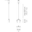 Kin suspensie de tavan pentru lampă modulară Pencil orizontală
