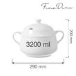 Supiera Fine Dine Bianco 3200 ml, portelan alb, 290x(H)200 mm