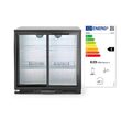 Vitrina frigorifica de prezentare usi glisante interval temp. 2/10?C, 220 W, corp inox, ARKTIC by Hendi, 900x500x(H)900 mm 198 Litri, Clasa energetica E