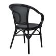 Scaun aluminiu Bamboo Look negru