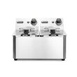 Friteuza electrica profesionala 2x4 lt, 2x3000W, inox, termostat 0-190 gr C, Hendi Blue LIne, 47x42x(H)33 cm
