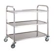 Carucior servire 3 nivele, inox, roti cu frane, sarcina 30 Kg/nivel, REVOLUTION by Hendi, 850x450x (H) 900 mm