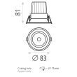 Spot fix LED incastrat Kidal, 8cm, alb, rotund, IP20 - ACB Iluminacion