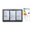 Vitrina frigorifica de prezentare 3 usi glisante interval temperatura 2/10?C, 300 W, corp inox, ARKTIC by Hendi, 1335x500x(h)900 mm 338 Litri, Clasa energetica E