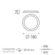 Spot fix LED incastrat Yon, 18W, alb, rotund, IP20 - ACB Iluminacion
