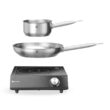 Set: Plita cu inductie 3500W + cratita + tigaie, HENDI, Negru, 220-240V/3500W, 320x395x(H)95mm