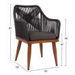 Scaun din aluminiu cu manere Bamboo Look